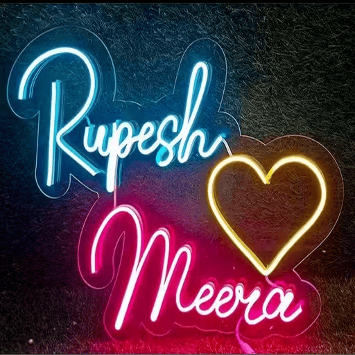 Custom Neon Light for Couples – Wedding & Anniversary LED Name Sign